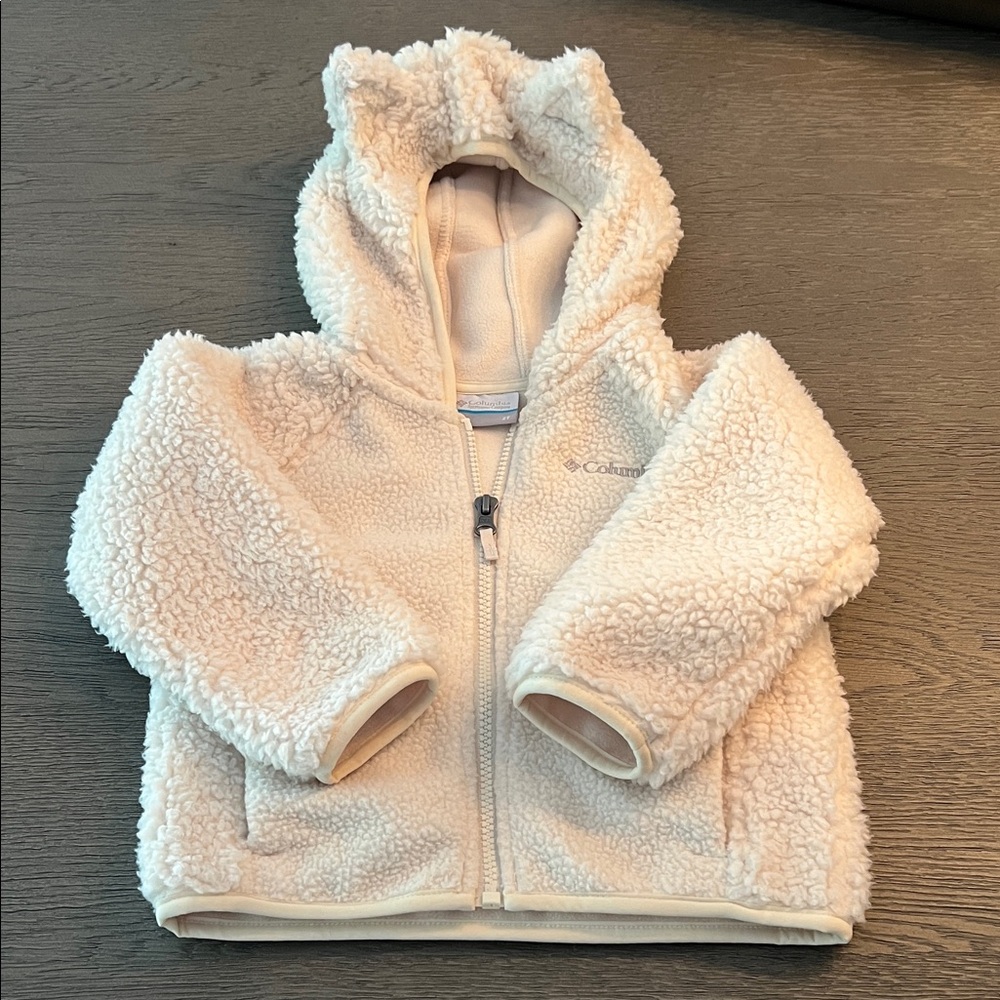Columbia Off-White Sherpa Fleece Hoodie - Picture 3 of 4